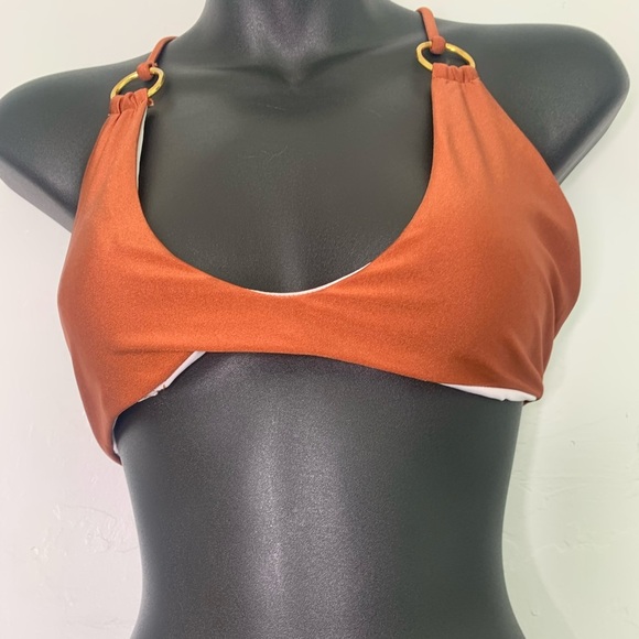 SHEIN Brown Strappy Ring Detail Bikini Set Size Medium Cutout Two Piece Swim - Picture 4 of 10